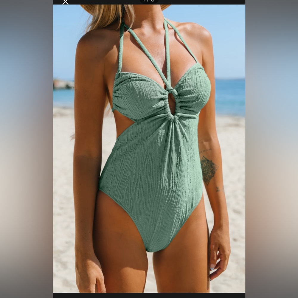 CUPSHE Mini Zebra Texture Cutout Open-Back One piece Swimsuit